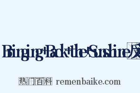 Bringing+Back+the+Sunshine反义词是什么意思的图片